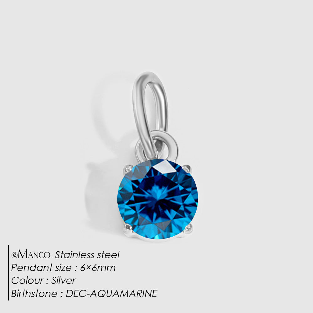 Jewelry Accessories Stainless Steel Necklace Round Zircon Necklace Stainless Steel Pendant Components