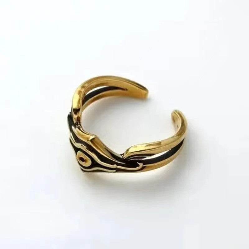 Game King Monster Duel Artum Ring Electroplated Gold Droplet