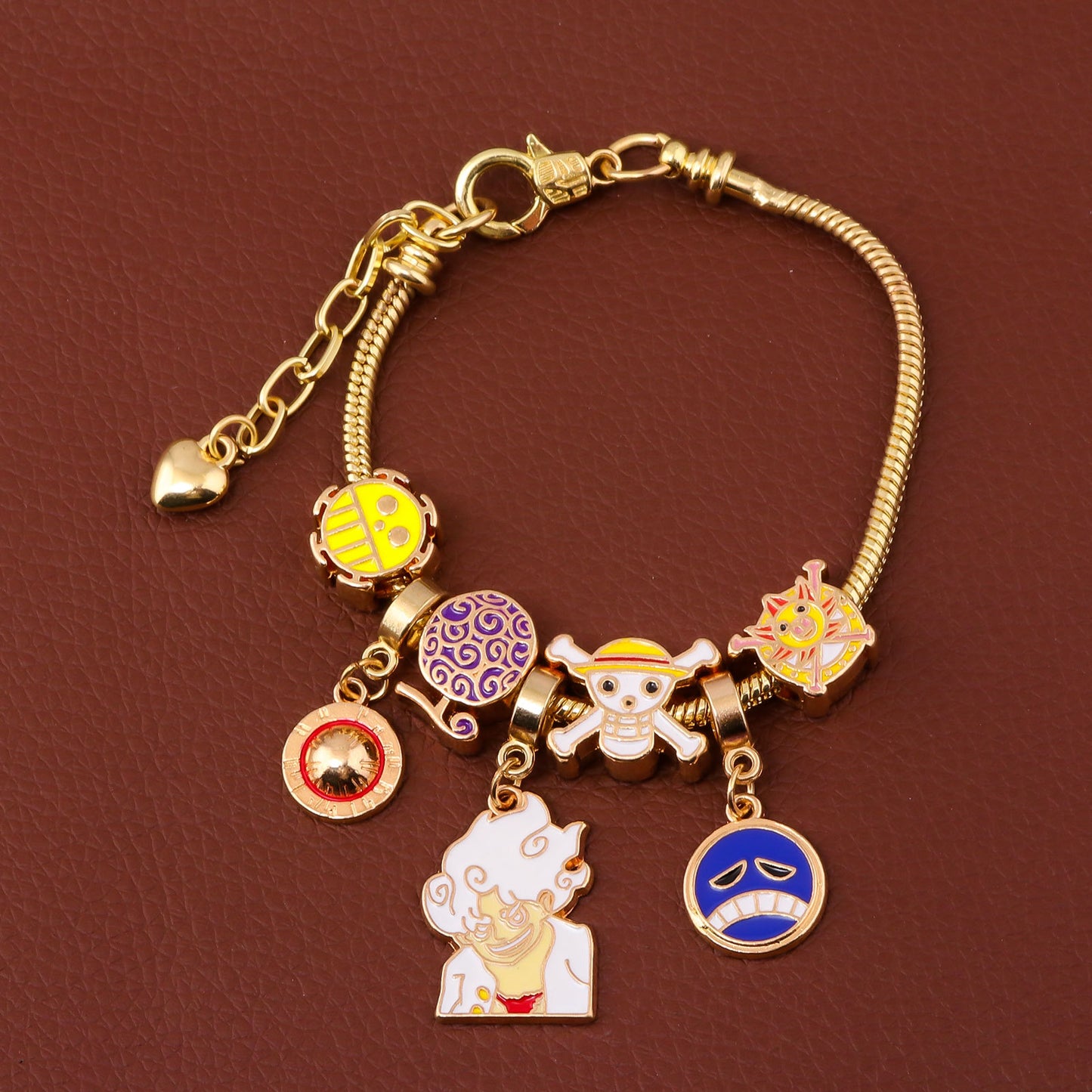 One Piece DIY Bracelet with Five Levels Sun God Nika Luffy Cartoon Metal DIY Bracelet