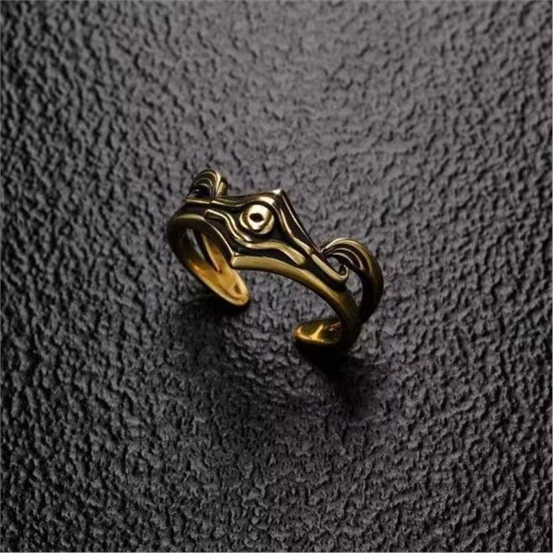 Game King Monster Duel Artum Ring Electroplated Gold Droplet