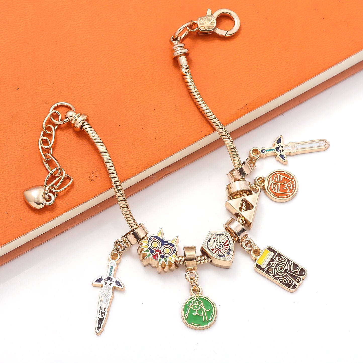 Legend of Zelda Breath of the Wild Bracelet Shika Stone Glasses Link Shield Master Sword Cartoon DIY Bracelet