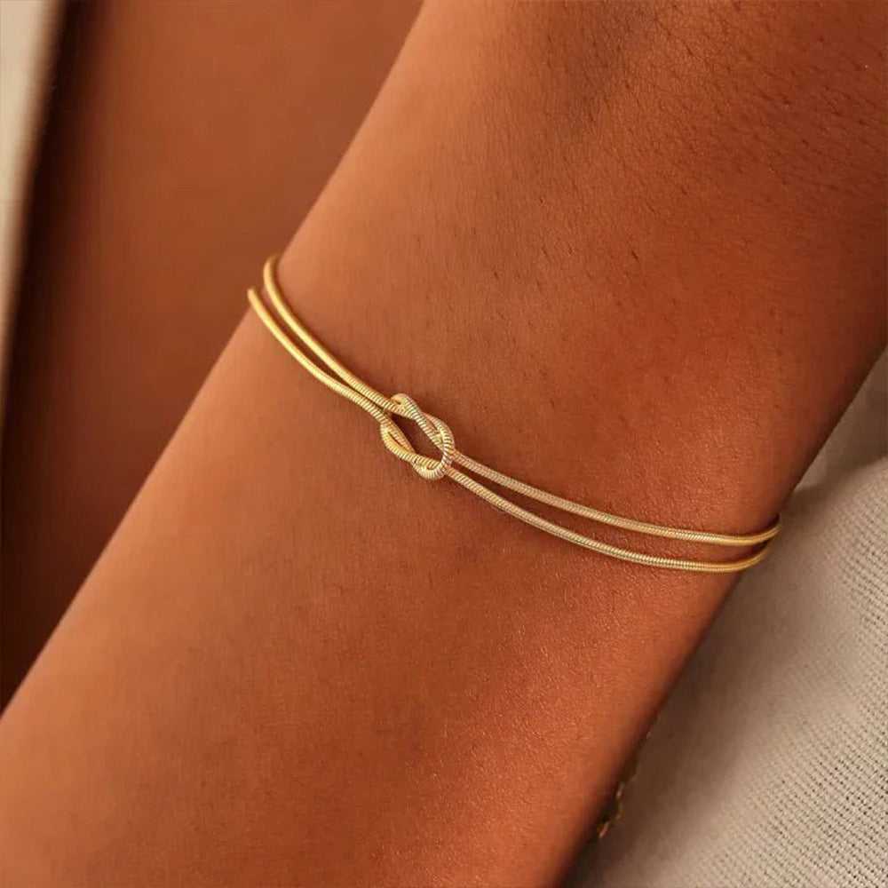 Knot snake bone bracelet