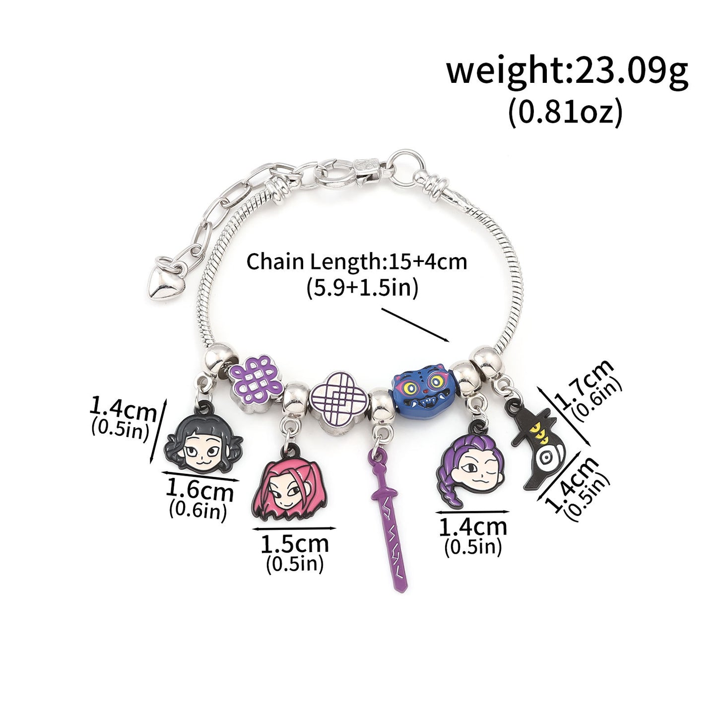 Cross-border Supply Cartoon Anime K-POP Demon Slayer Girl Group Mirai Lumizoy Character Pendant DIY Bracelet