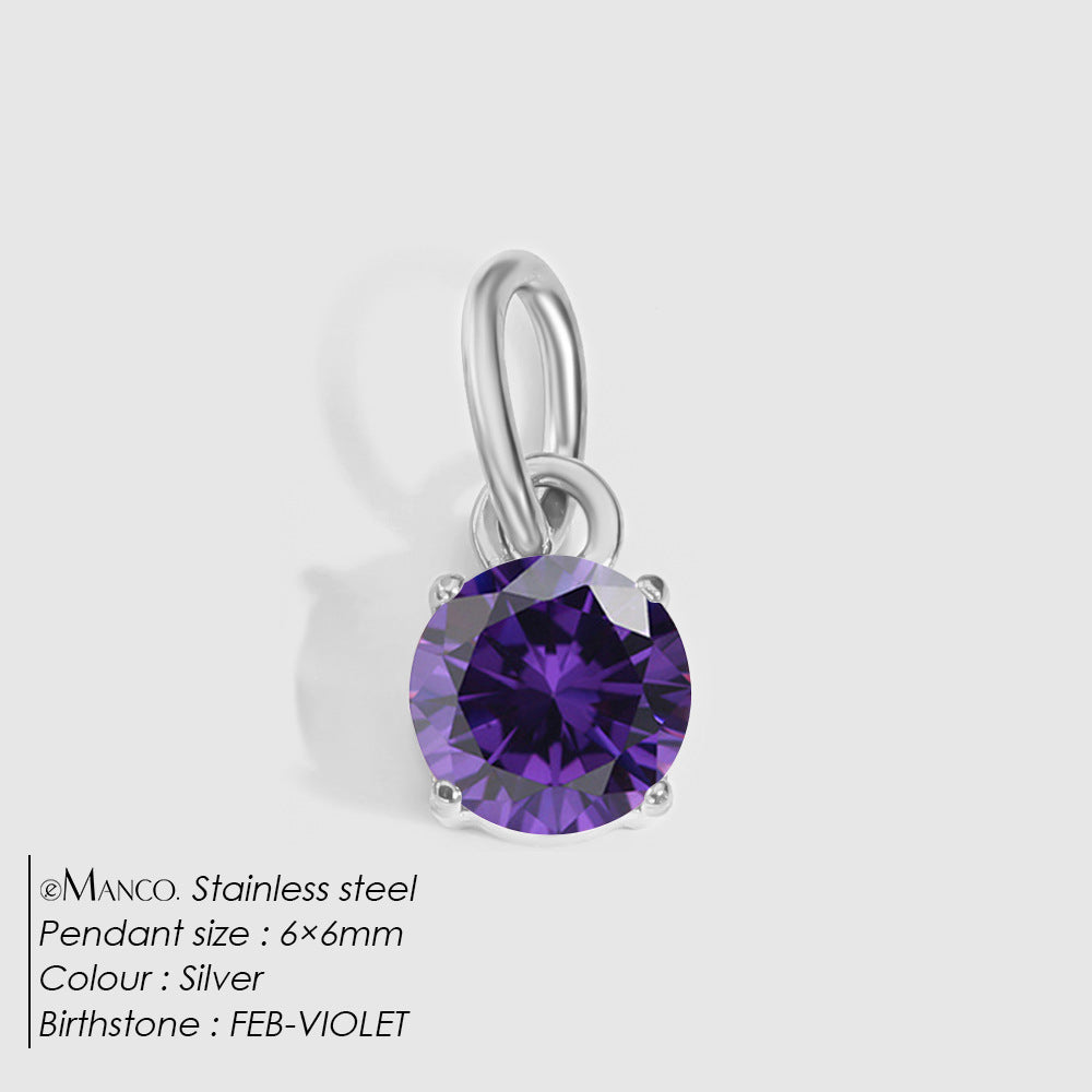 Jewelry Accessories Stainless Steel Necklace Round Zircon Necklace Stainless Steel Pendant Components