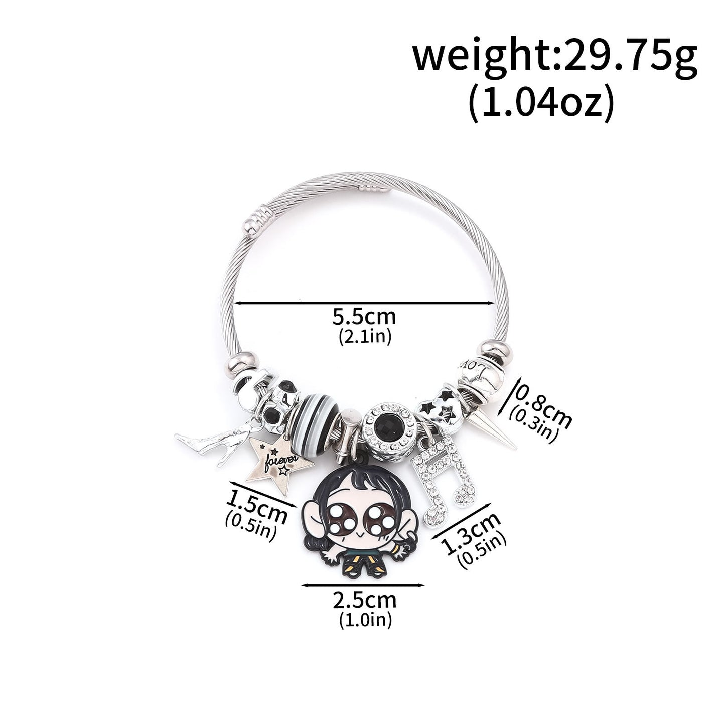 Cross-border Supply Cartoon Anime K-POP Demon Slayer Girl Group Mirai Lumizoy Character Pendant DIY Bracelet
