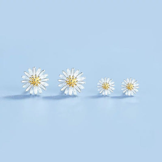 S925 Sterling Silver Daisy Stud Earrings for Women