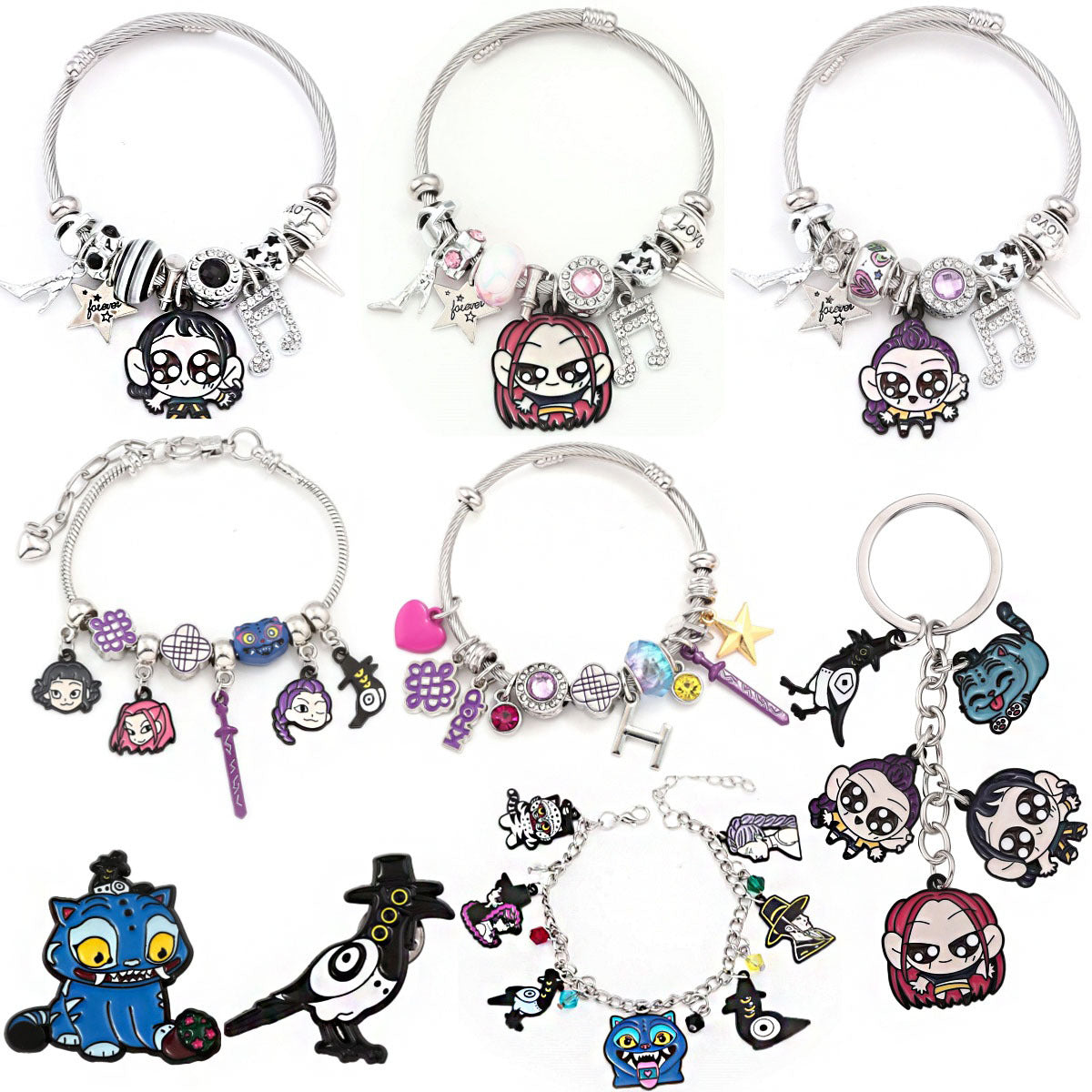 Cross-border Supply Cartoon Anime K-POP Demon Slayer Girl Group Mirai Lumizoy Character Pendant DIY Bracelet