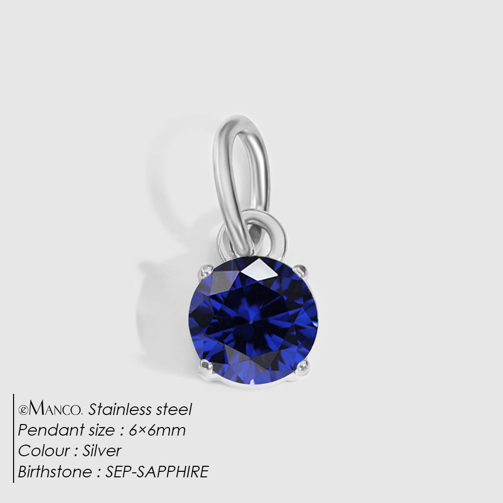 Jewelry Accessories Stainless Steel Necklace Round Zircon Necklace Stainless Steel Pendant Components