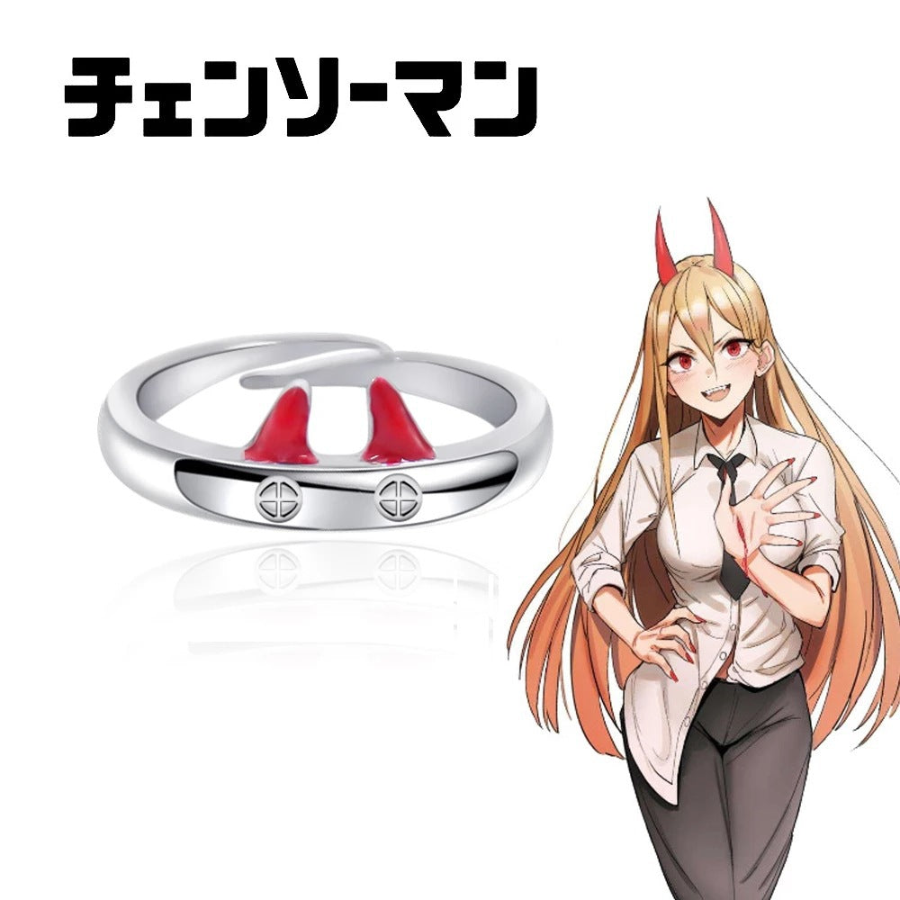 Anime Merchandise Jujutsu Kaisen Yuta Okkotsu Riko Style Couple Simple Open Ring Crystal Jewelry