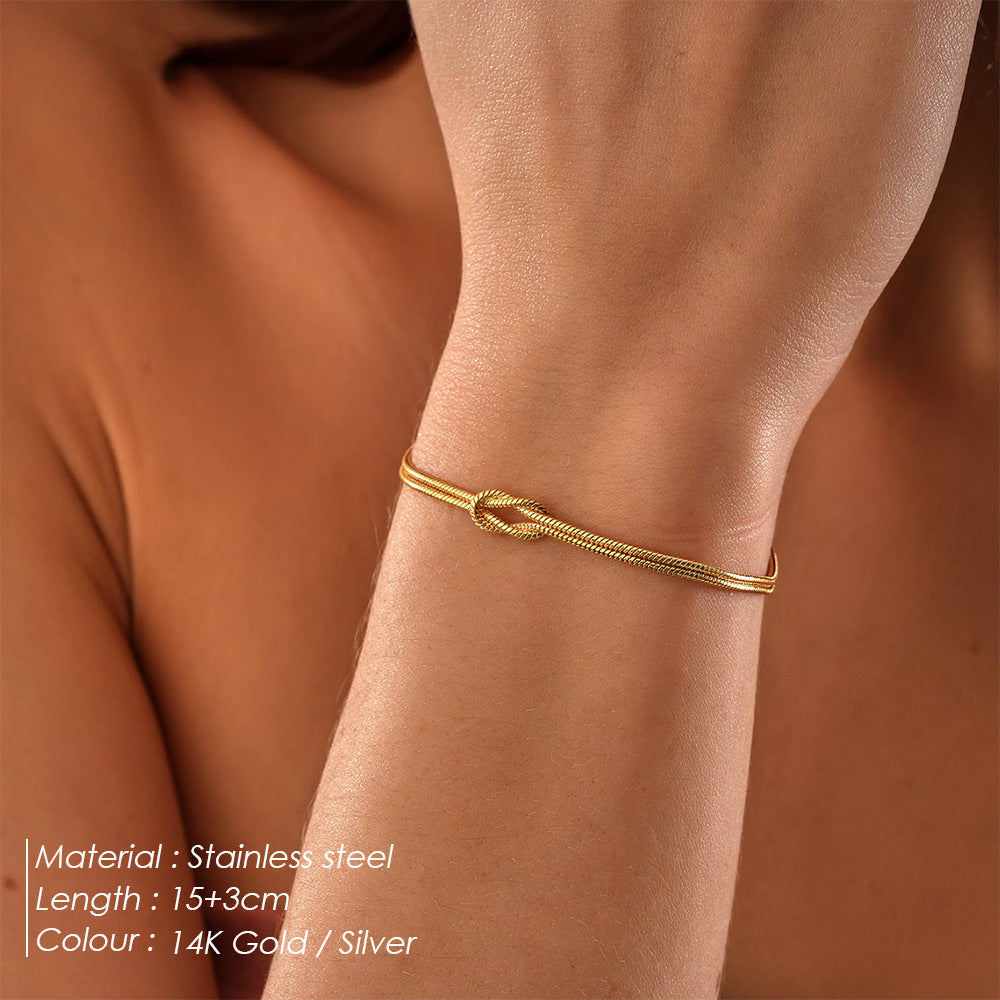 Knot snake bone bracelet