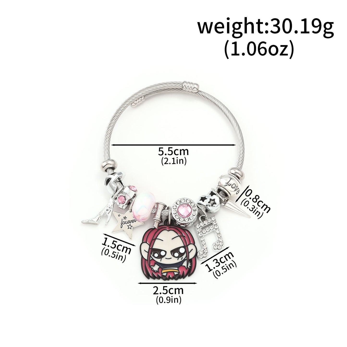 Cross-border Supply Cartoon Anime K-POP Demon Slayer Girl Group Mirai Lumizoy Character Pendant DIY Bracelet