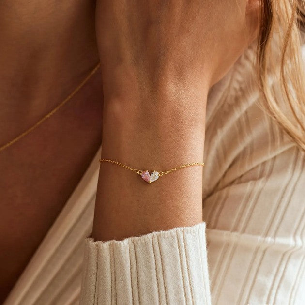 Diamond studded water droplet bracelet