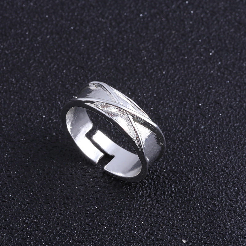 Anime Merchandise Jujutsu Kaisen Yuta Okkotsu Riko Style Couple Simple Open Ring Crystal Jewelry