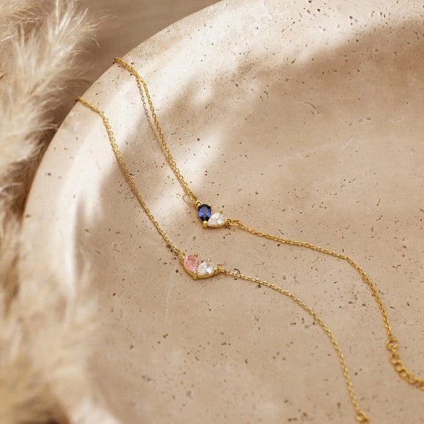 Diamond studded water droplet bracelet