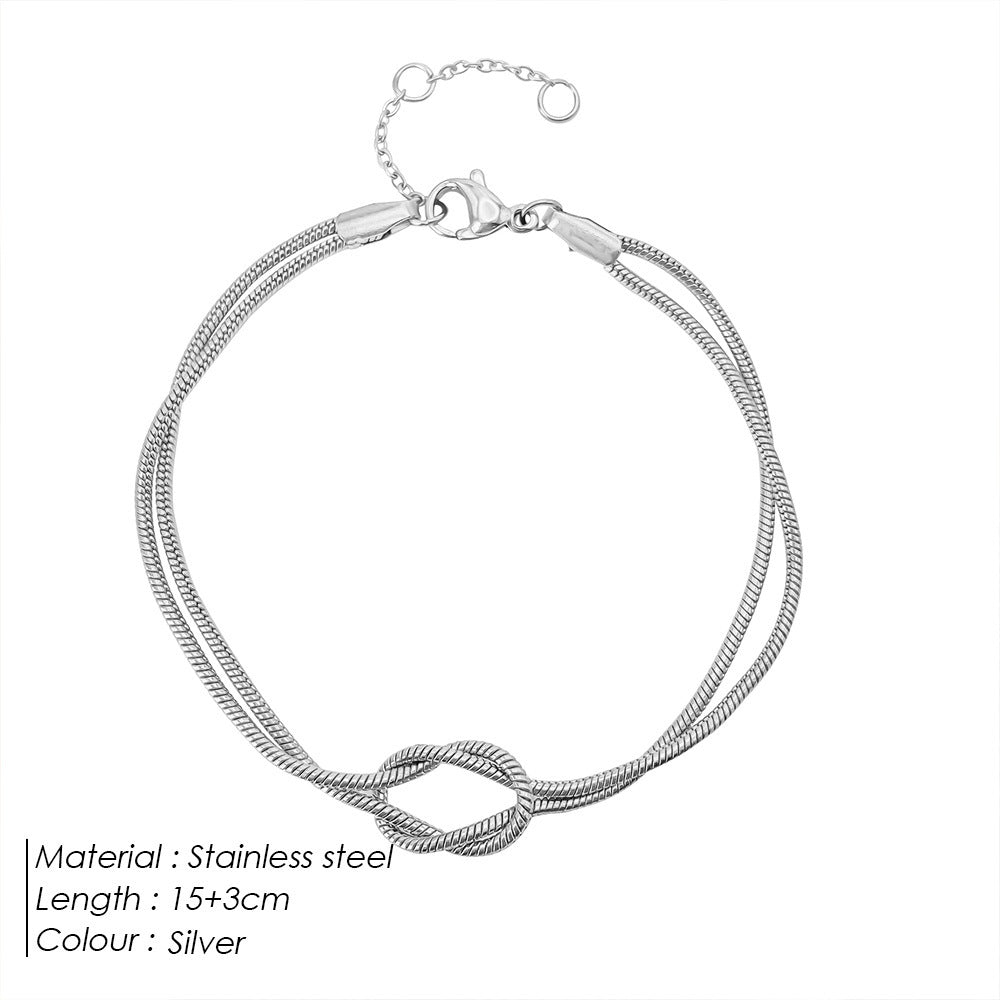 Knot snake bone bracelet