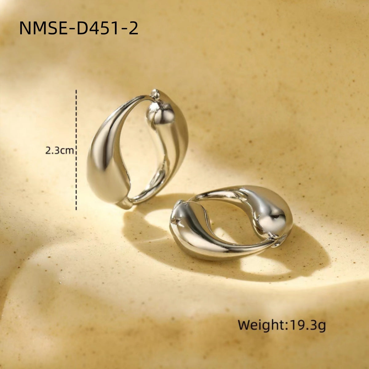 Creative O-shaped Stainless Steel Earrings with Gold Finish, Two Teardrop Loop Titanium Steel Hoop Earrings