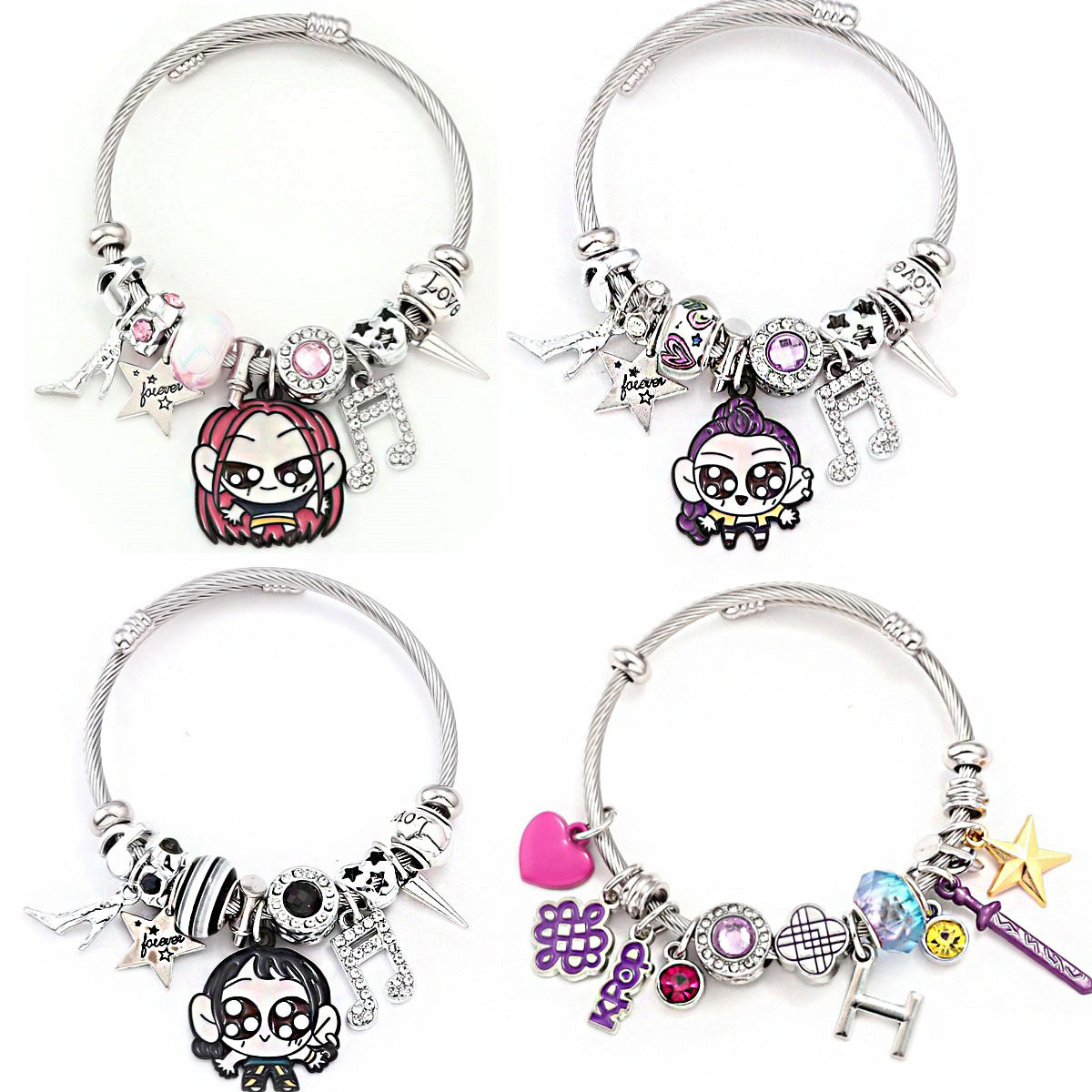Cross-border Supply Cartoon Anime K-POP Demon Slayer Girl Group Mirai Lumizoy Character Pendant DIY Bracelet
