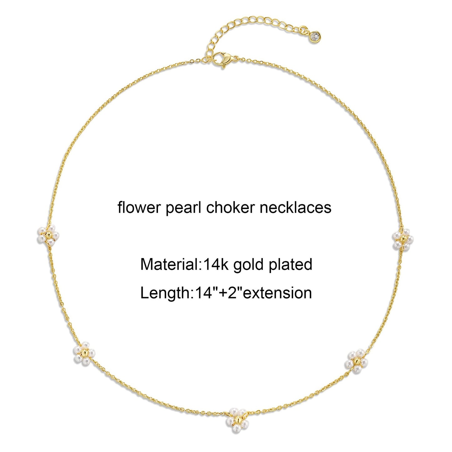5 flower necklaces pearl collarbone chains