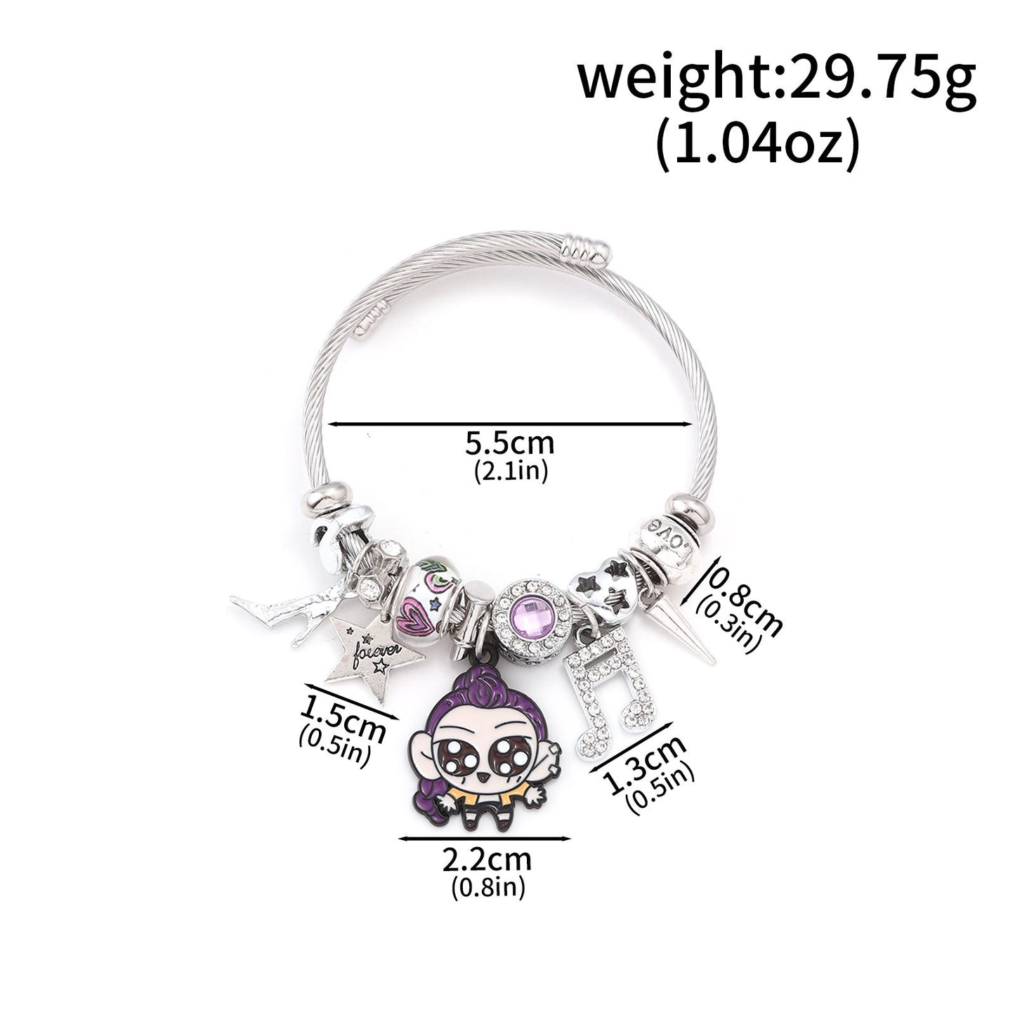 Cross-border Supply Cartoon Anime K-POP Demon Slayer Girl Group Mirai Lumizoy Character Pendant DIY Bracelet
