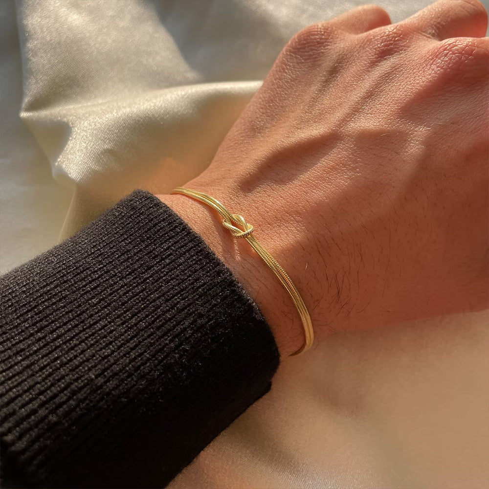 Knot snake bone bracelet