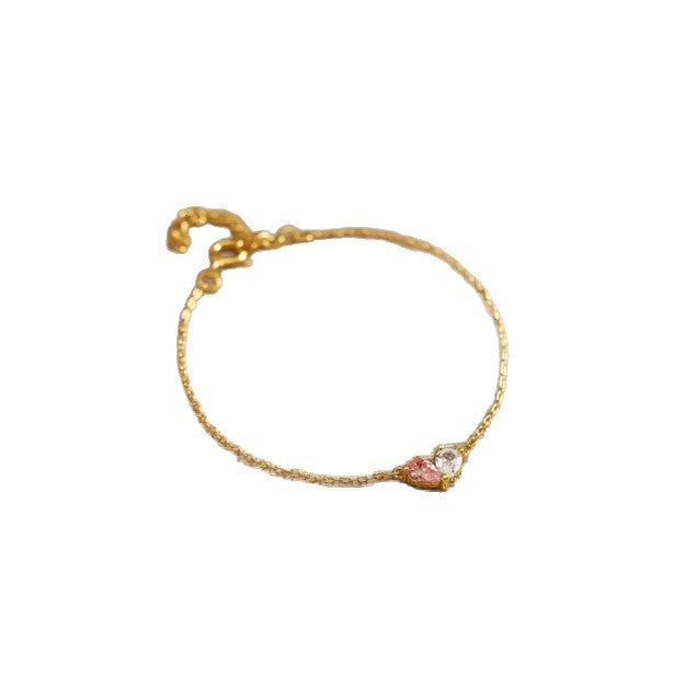 Diamond studded water droplet bracelet