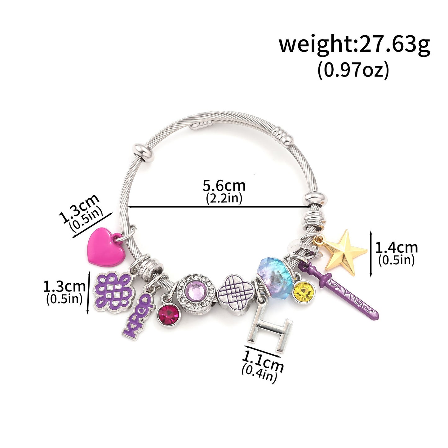 Cross-border Supply Cartoon Anime K-POP Demon Slayer Girl Group Mirai Lumizoy Character Pendant DIY Bracelet