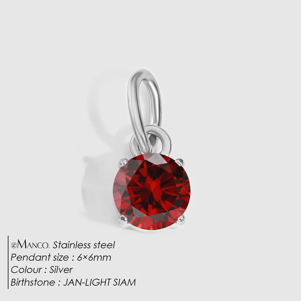Jewelry Accessories Stainless Steel Necklace Round Zircon Necklace Stainless Steel Pendant Components