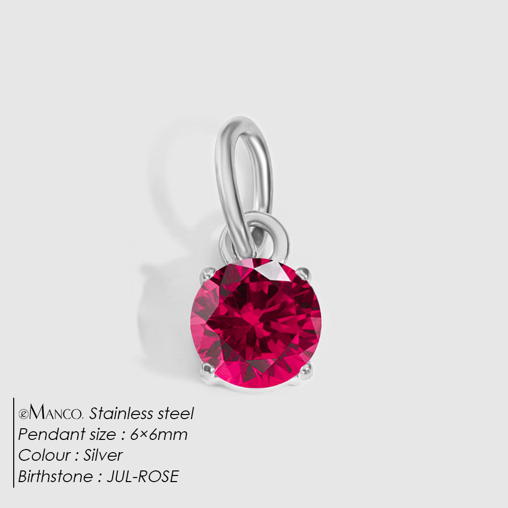 Jewelry Accessories Stainless Steel Necklace Round Zircon Necklace Stainless Steel Pendant Components