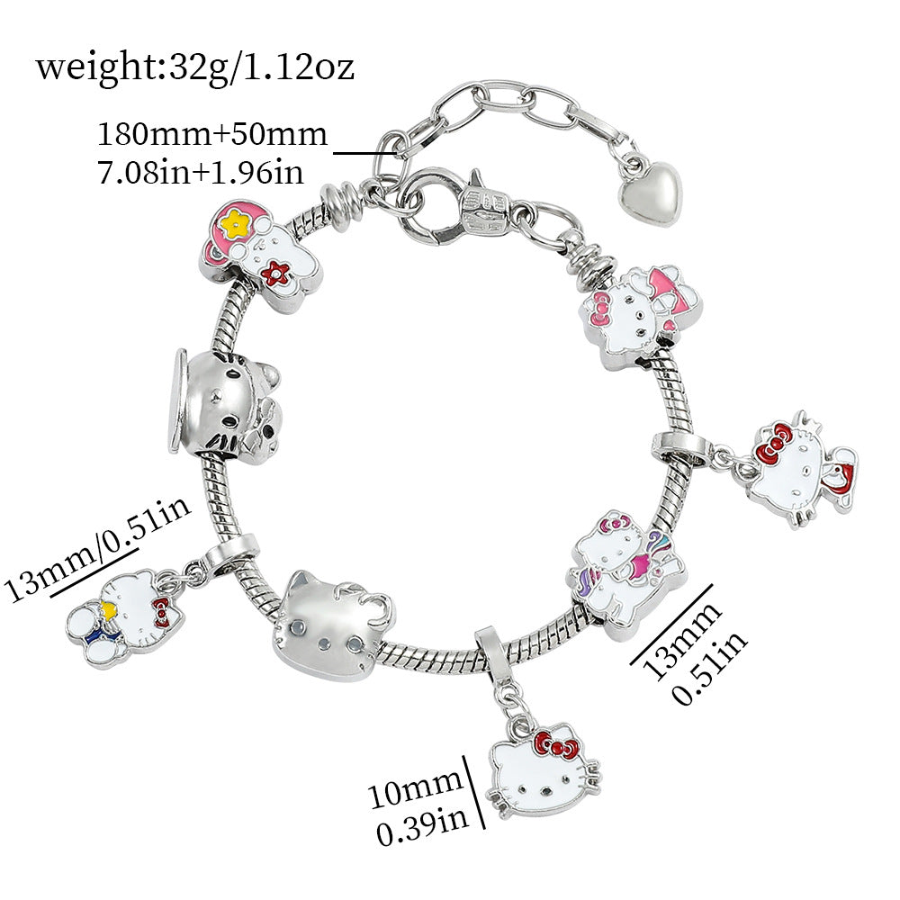 Cross-border Anime SpongeBob SquarePants DIY Beaded Bracelet with Loose Beads for Customizable Jewelry Accessories