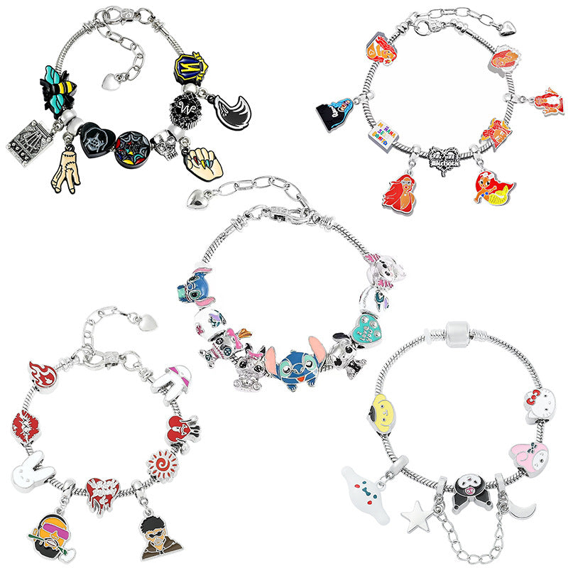 Cross-border Anime SpongeBob SquarePants DIY Beaded Bracelet with Loose Beads for Customizable Jewelry Accessories
