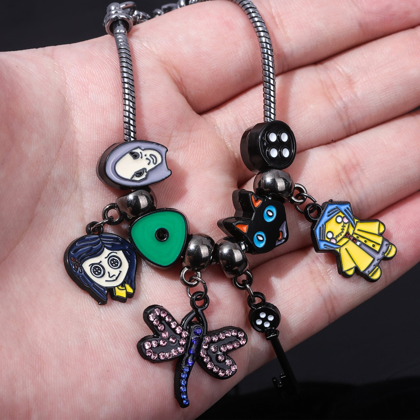 Caroline Ghost Mother Bracelet, Pan Family Doraemon Beaded DIY Cartoon Pendant, Halloween Jewelry
