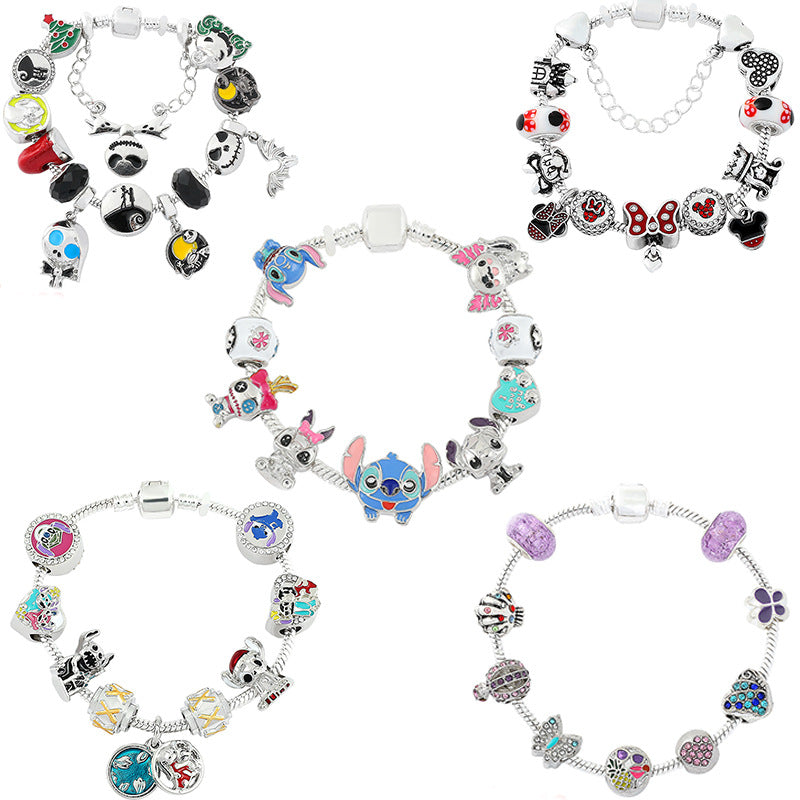 Cross-border Anime SpongeBob SquarePants DIY Beaded Bracelet with Loose Beads for Customizable Jewelry Accessories
