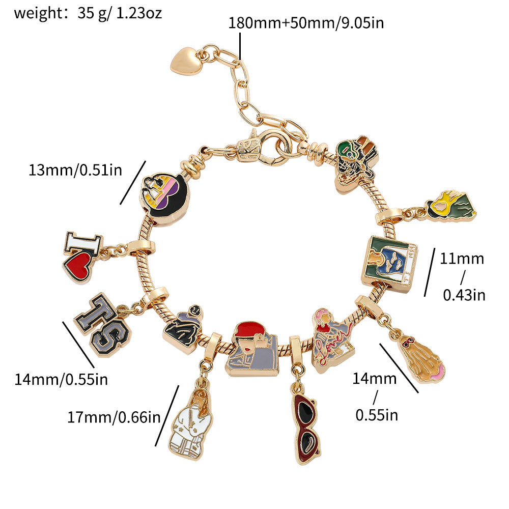 Cross-border Anime SpongeBob SquarePants DIY Beaded Bracelet with Loose Beads for Customizable Jewelry Accessories